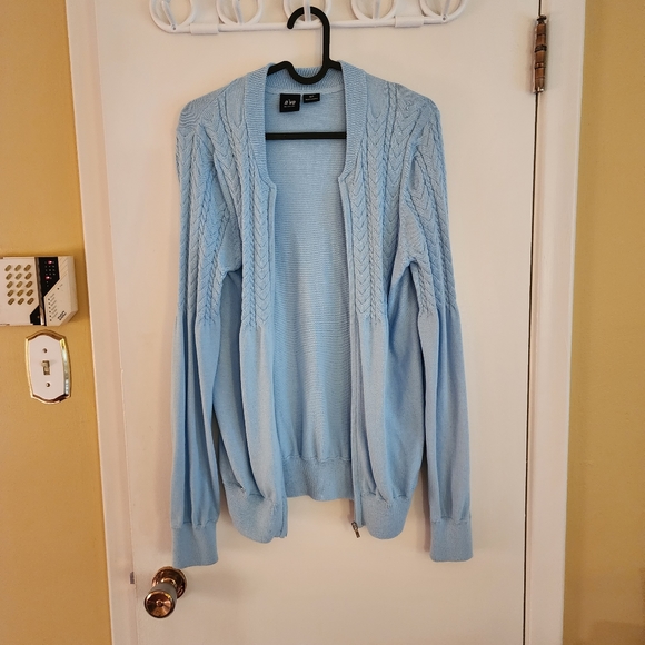 Blue cardigan with a zipper cotton blend - Picture 1 of 5